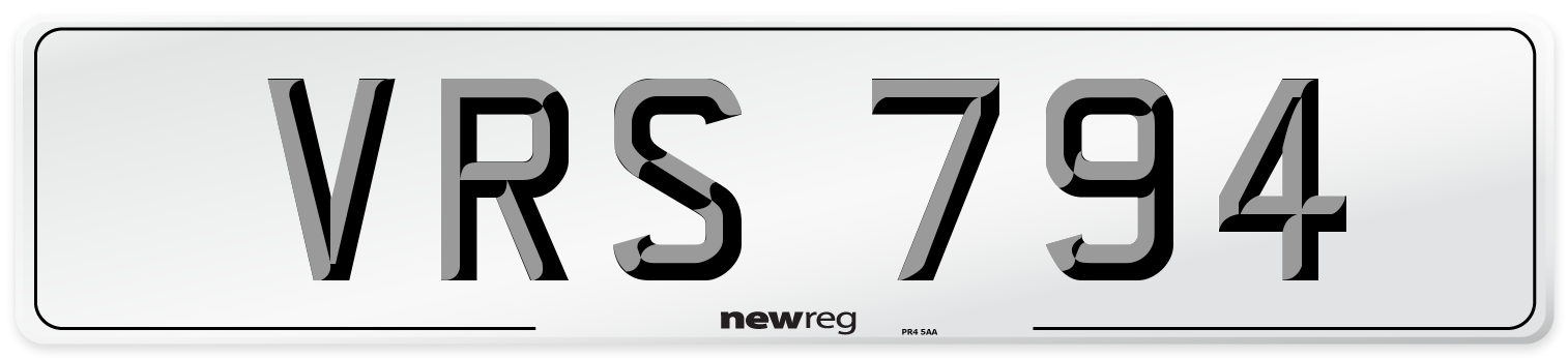 VRS 794 Number Plate from New Reg